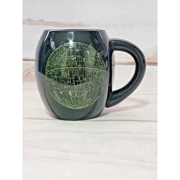 Star Was Death Star Coffee Mug Black DS-1 Orbital Battle Station Lucas Film - Picture 2 of 8